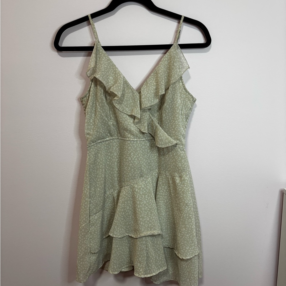 Tan Cheeta Ruffle Dress